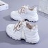 Factory wholesale 2024 autumn and winter new girls thick sole sports single casual shoes women