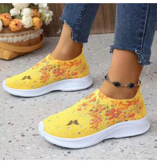 women casual shoes Women's Fly Knit Casual Walking Sneakers Summer Running Shoes with Fabric Insoles Wholesale Strings Shoelaces