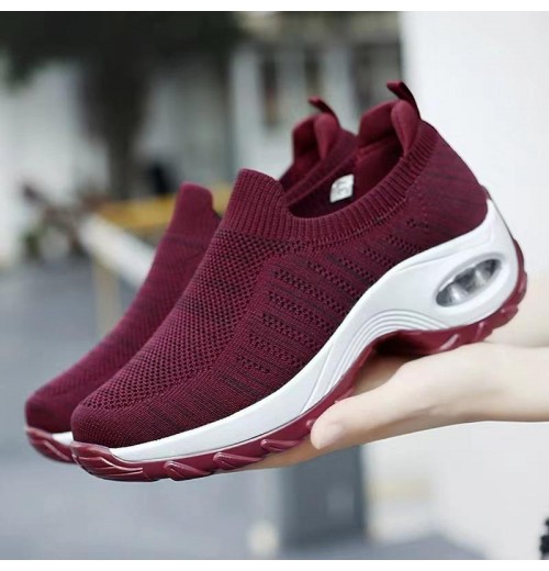 Customizable Winter Fashion Sneakers with Lace Closure - Comfortable Knit Fabric Womens Sport Running Shoes