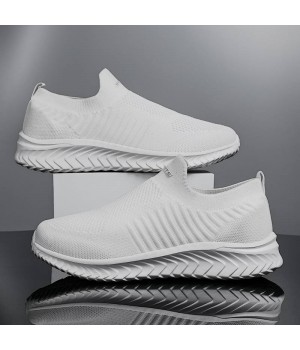 Weshine full white casual slip-on flat shoe for women wholesale Summer Light OEM EVA sole Breathable couple fashion sneaker