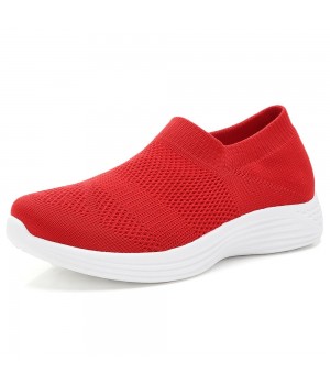 High Quality Brand New Loafers Casual Knitted Mesh Running Custom Womens Tennis Shoes PVC EVA Cotton Fabric Solid Walking Shoes