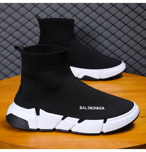 2023 Customized Fashion Flat Shoes New Flying Fabric Sports Shoes Sleeve Socks Large Casual Shoes For Men